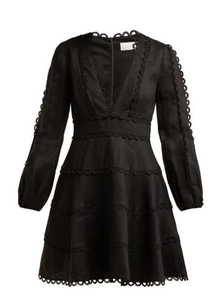 Zimmermann - Heathers Linen Dress - Womens - Black