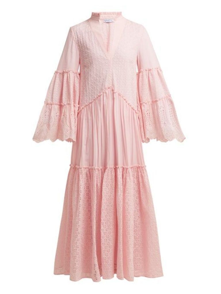 My Beachy Side - Chelsea Tiered-cotton Maxi Dress - Womens - Light Pink
