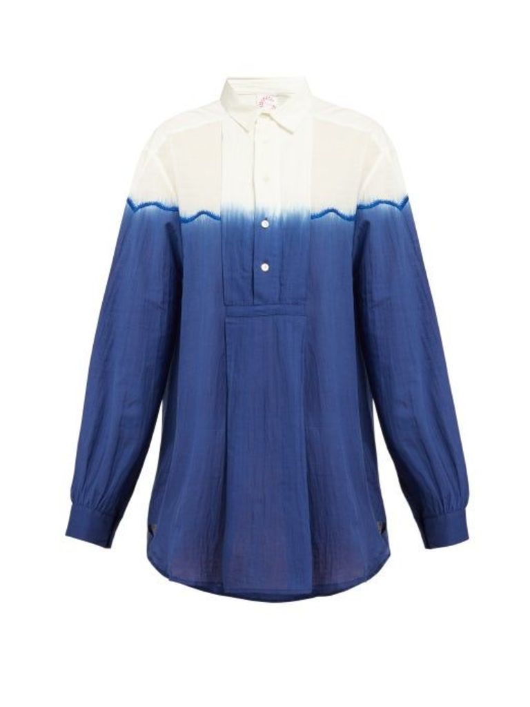 Kilometre Paris - Dip-dyed Cotton Shirt - Womens - Blue