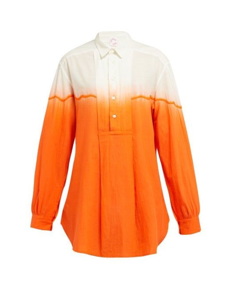 Kilometre Paris - Dip-dyed Cotton Shirt - Womens - Orange