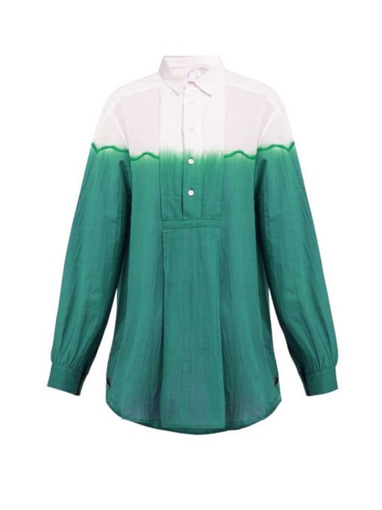 Kilometre Paris - Dip-dyed Cotton Shirt - Womens - Green