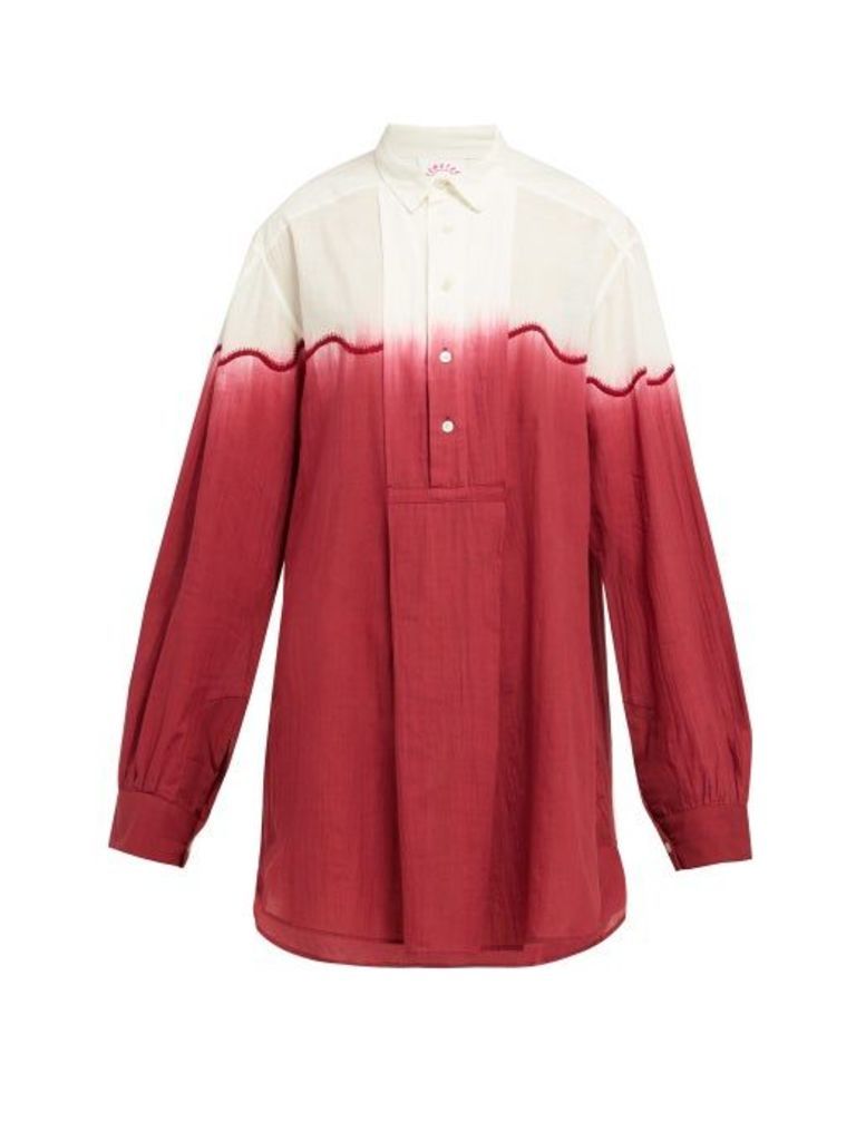 Kilometre Paris - Dip-dyed Cotton Shirt - Womens - Red