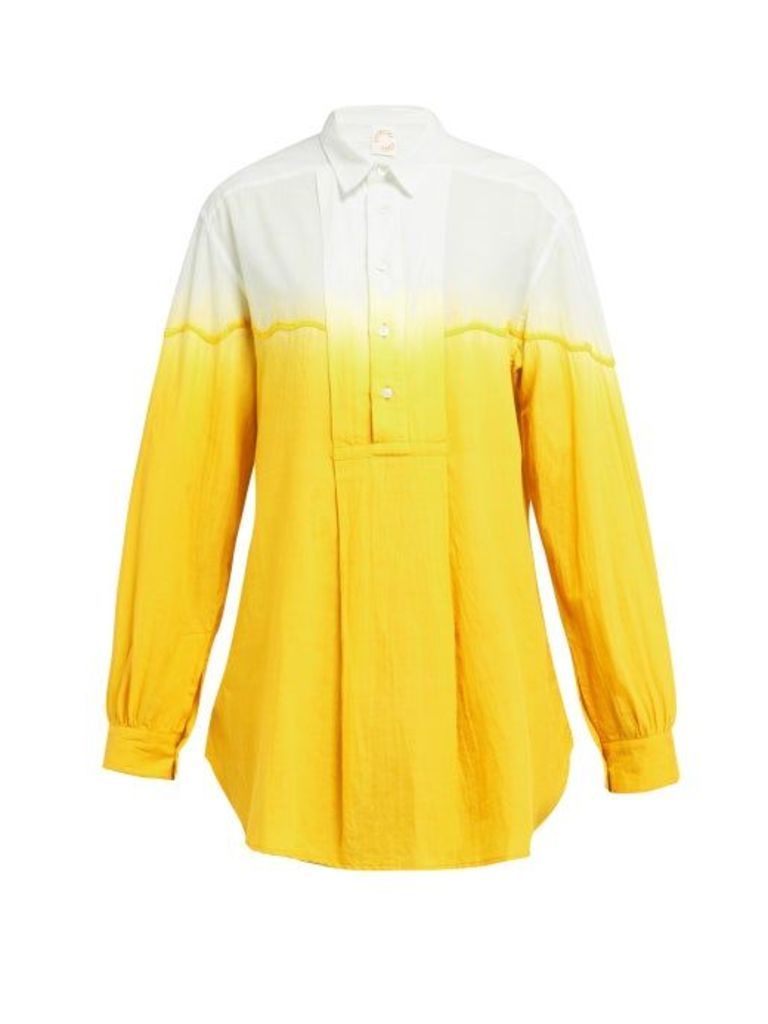 Kilometre Paris - Dip-dyed Cotton Shirt - Womens - Yellow