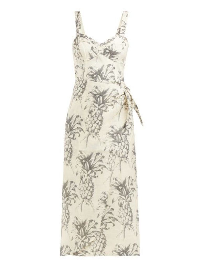 Zimmermann - Wayfarer Pineapple Linen Dress - Womens - White Print