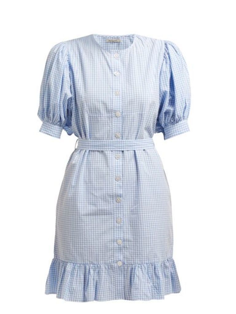 Mes Demoiselles - Tropique Gingham Check Cotton Dress - Womens - Blue White