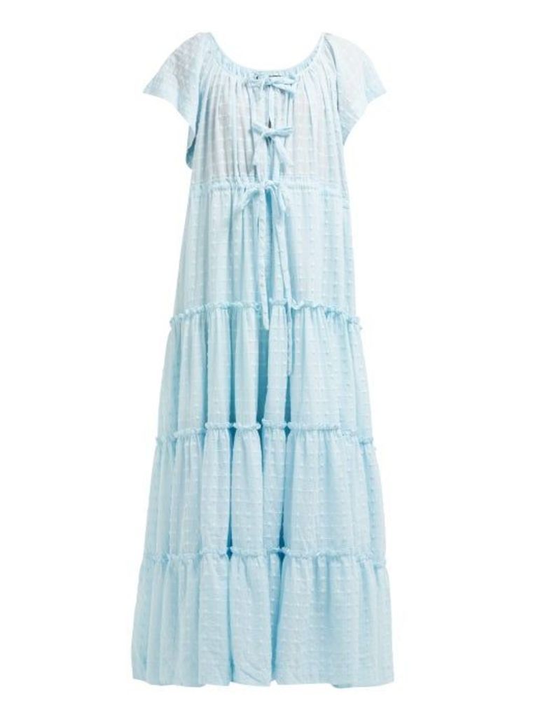Innika Choo - Alotta Güd Tiered Maxi Dress - Womens - Light Blue