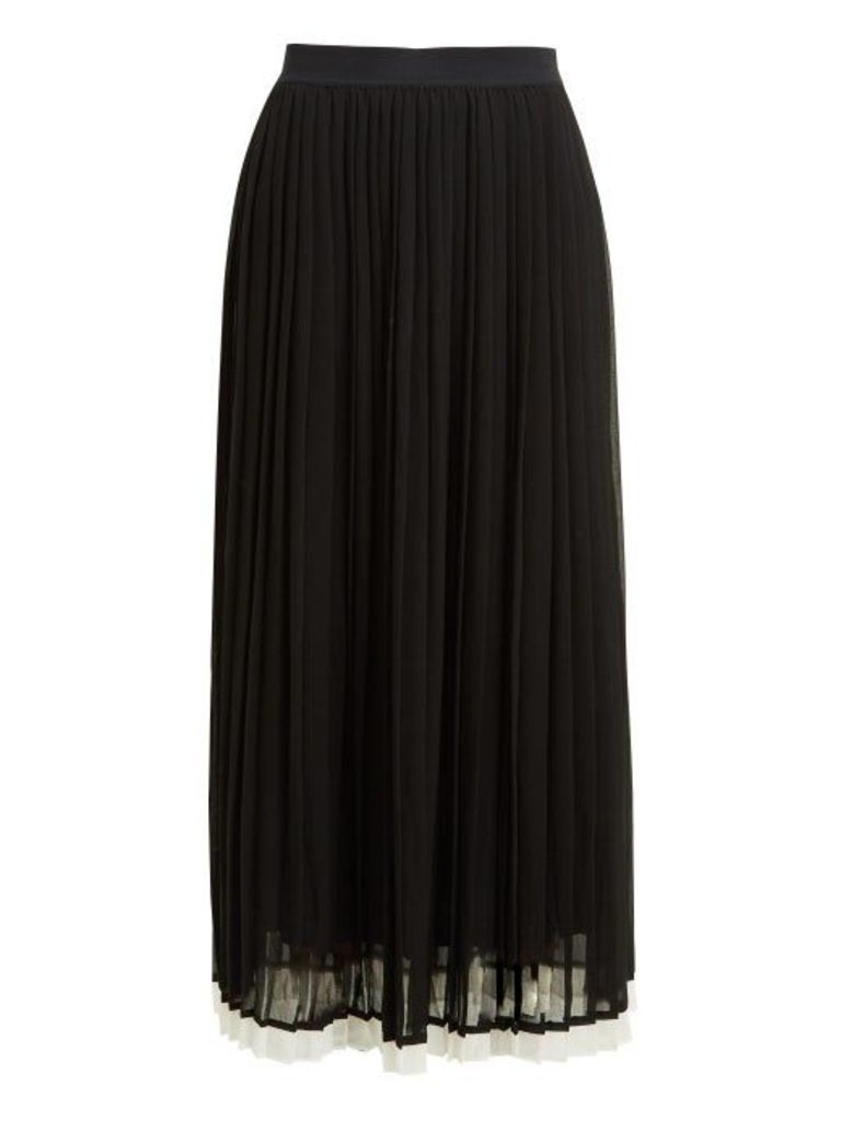 Zimmermann - High Rise Pleated Crepe Midi Skirt - Womens - Black