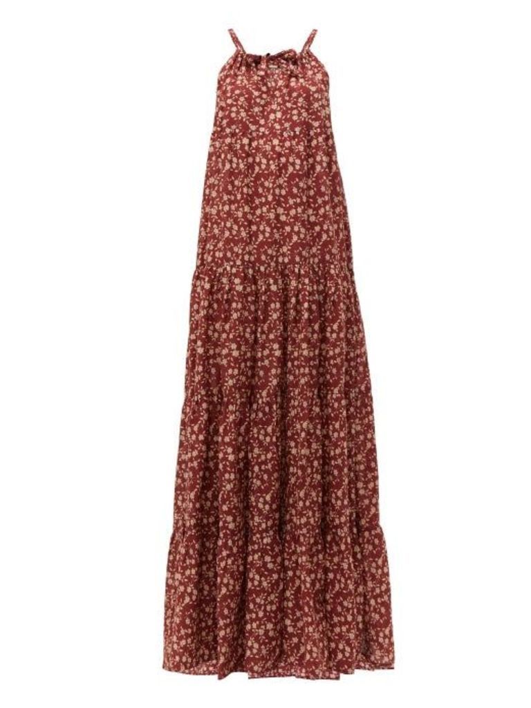 Dodo Bar Or - Dorothy Tiered Floral Print Cotton Maxi Dress - Womens - Red Print