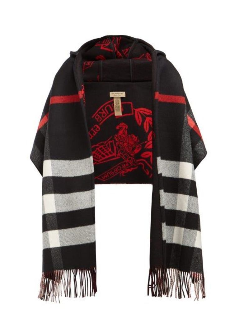 Burberry - St Helen Checked Wool And Cashmere Scarf - Womens - Black