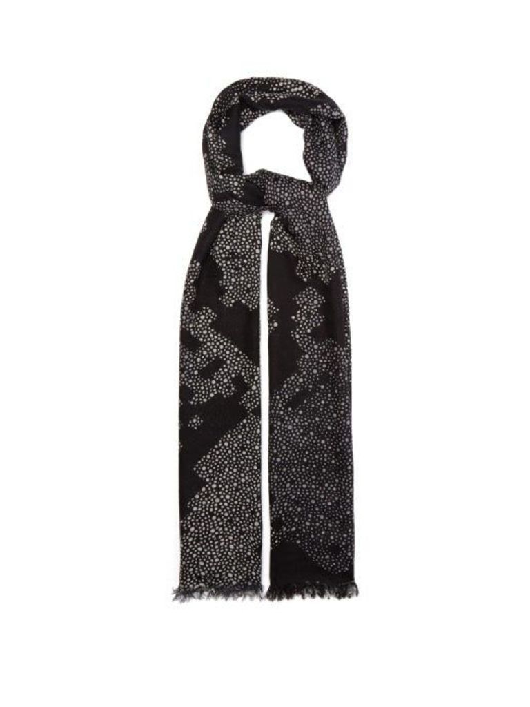 Raey - Super Fine Geo Snake Print Cashmere Scarf - Womens - Navy Print