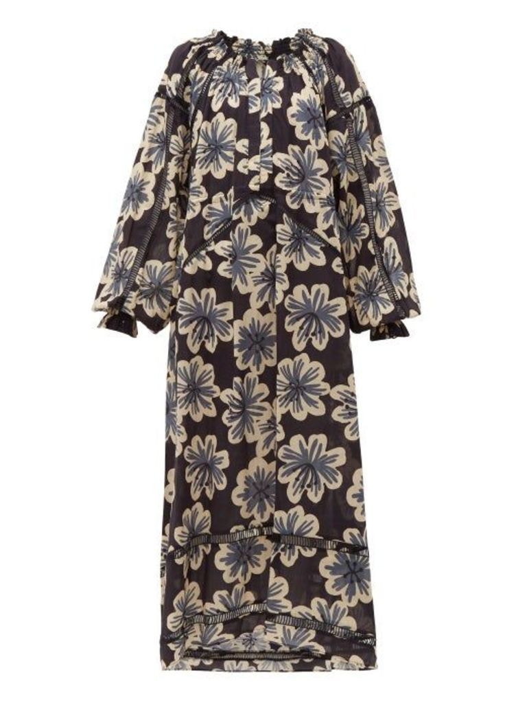 Dodo Bar Or - Myra Floral-print Cotton Dress - Womens - Black Print
