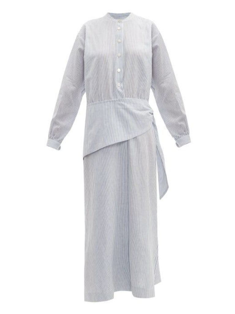 Belize - Anoush Striped Linen-blend Midi Shirtdress - Womens - Blue White