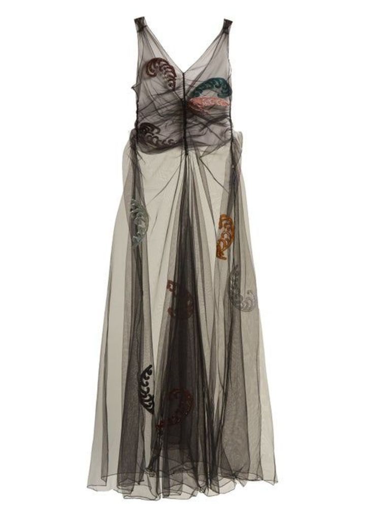 The Attico - Penelope Embellished Tulle Dress - Womens - Black Multi