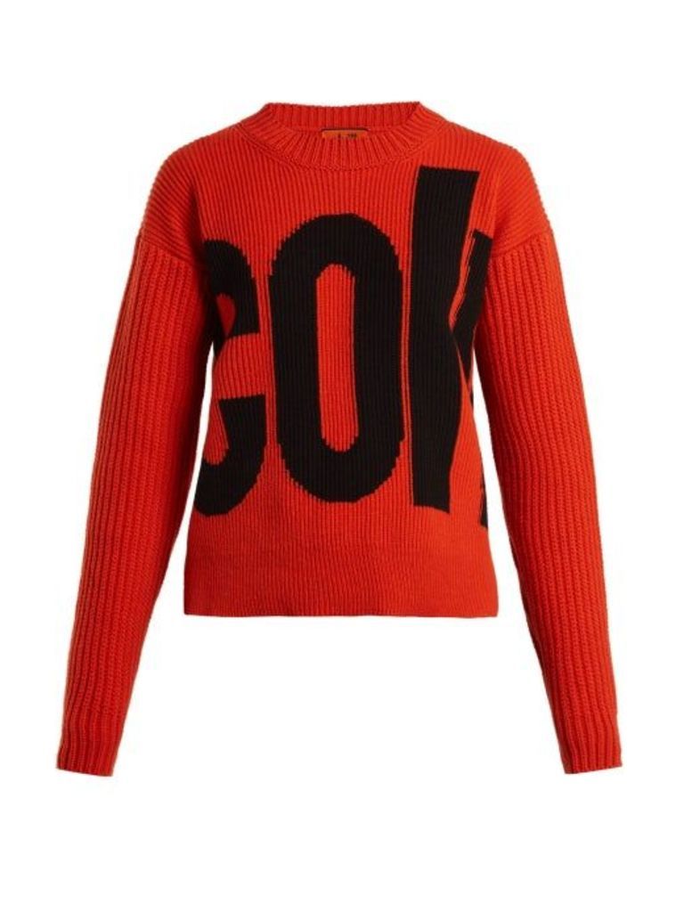 Colville - Logo Wool Sweater - Womens - Orange Multi