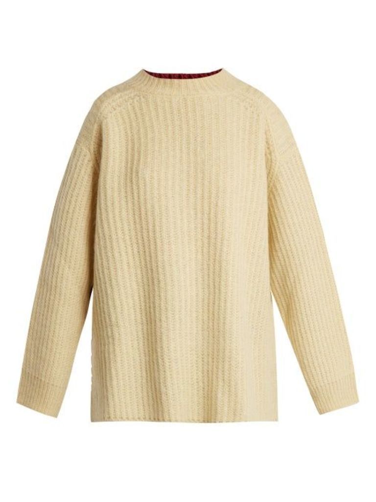 Calvin Klein - Oversized Contrast-panel Sweater - Womens - Yellow Multi