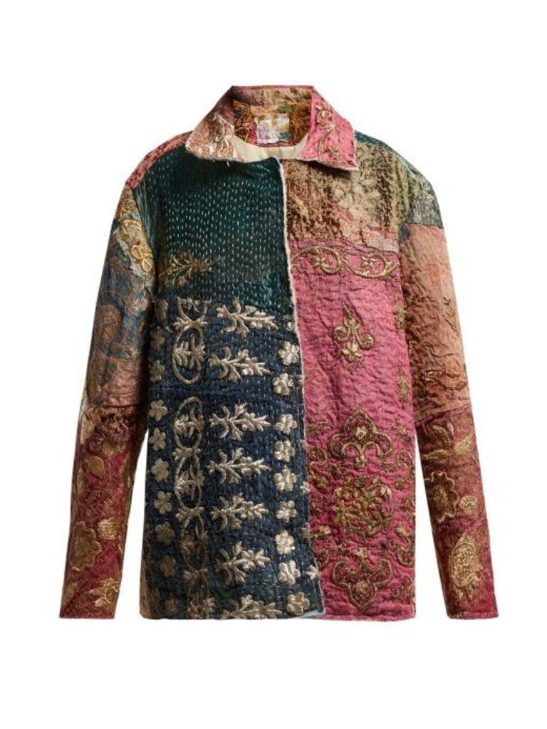 By Walid - Hope Panelled 19th Century Silk Jacket - Womens - Beige Multi