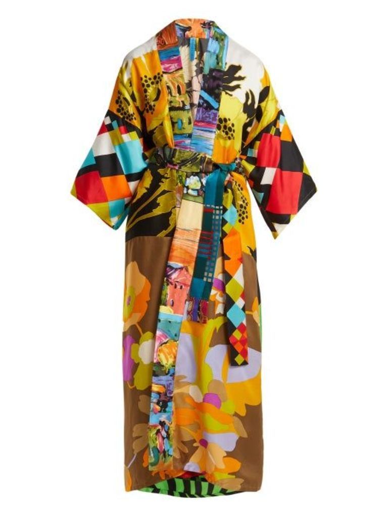 Rianna + Nina - Vintage Patchwork Silk Kimono-style Coat - Womens - Multi