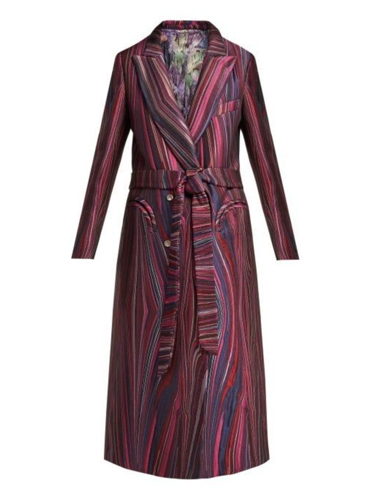 Blazé Milano - X Arizona Muse Sundance Striped Jacquard Coat - Womens - Pink Multi