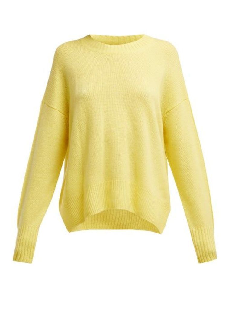 Allude - Round Neck Cashmere Sweater - Womens - Yellow