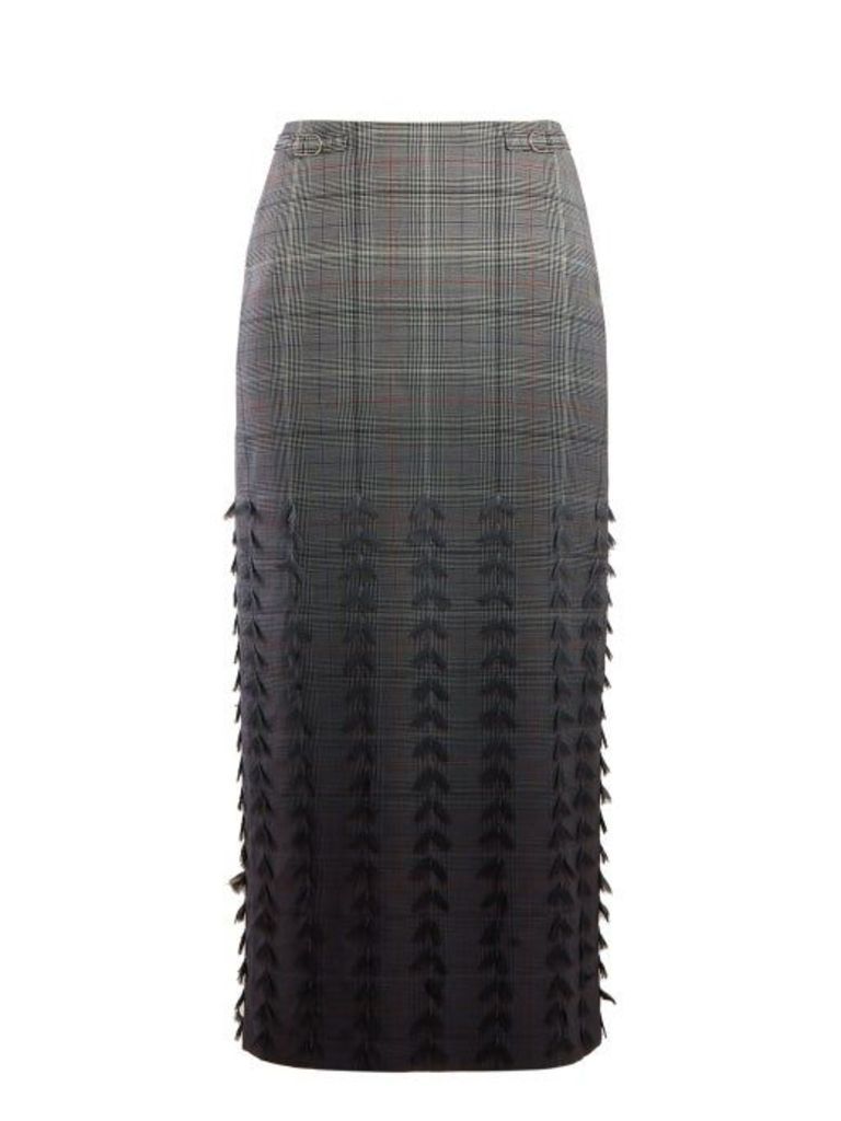 Gabriela Hearst - Sabina Dégradé-check Wool-blend Pencil Skirt - Womens - Grey Multi
