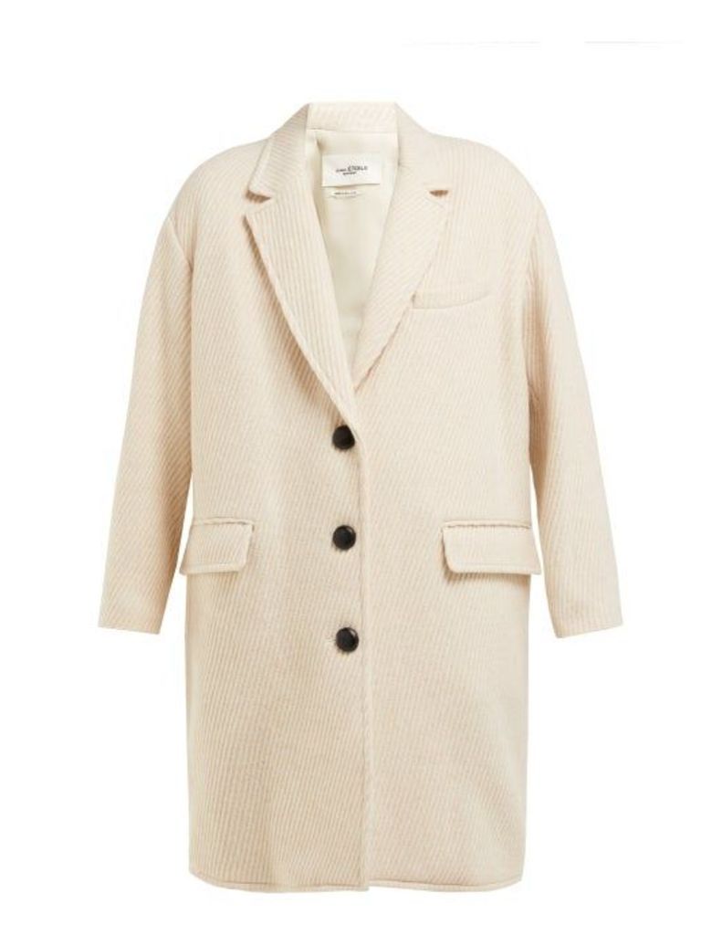Isabel Marant Étoile - Gimi Oversized Wool Blend Tweed Coat - Womens - Ivory