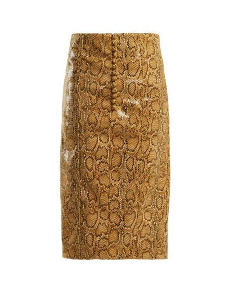 Hillier Bartley - Faux-python Pencil Skirt - Womens - Beige Print