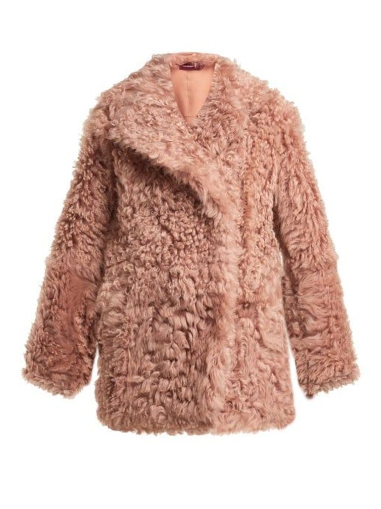Sies Marjan - Pippa Double Breasted Shearling Coat - Womens - Pink