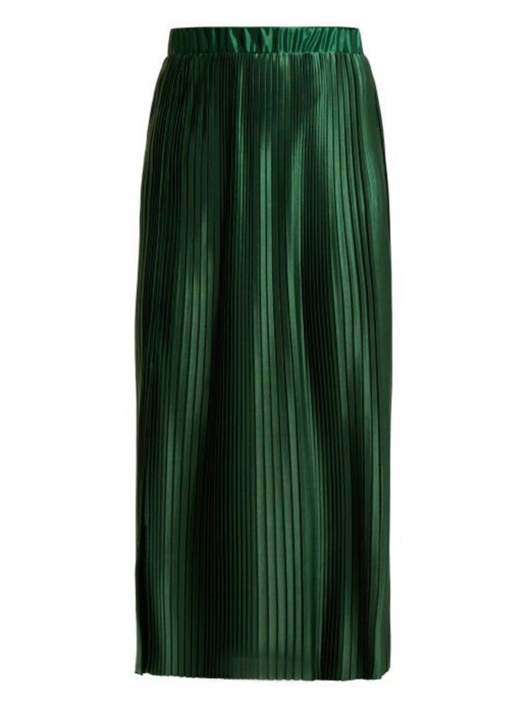 Givenchy - Pleated Satin Skirt - Womens - Green
