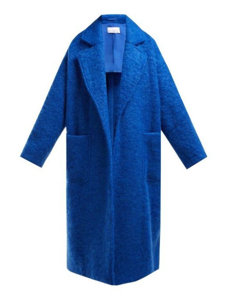 Raey - Dropped Shoulder Wool Blend Blanket Coat - Womens - Blue