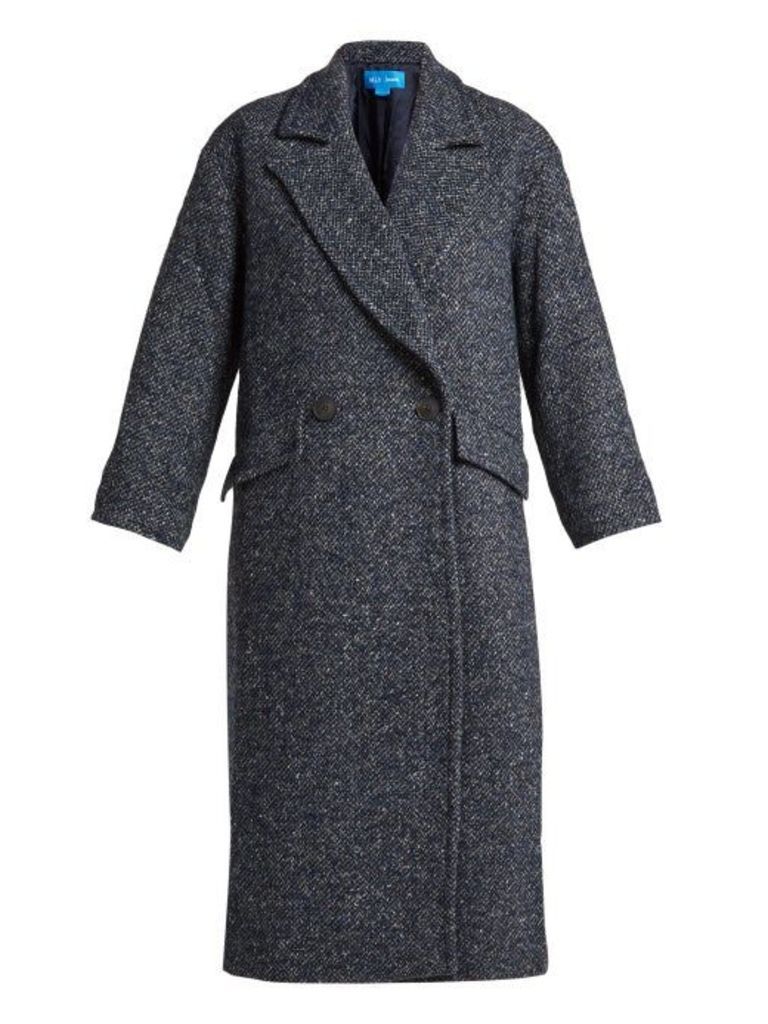 M.i.h Jeans - Stamp Double Breasted Tweed Coat - Womens - Navy
