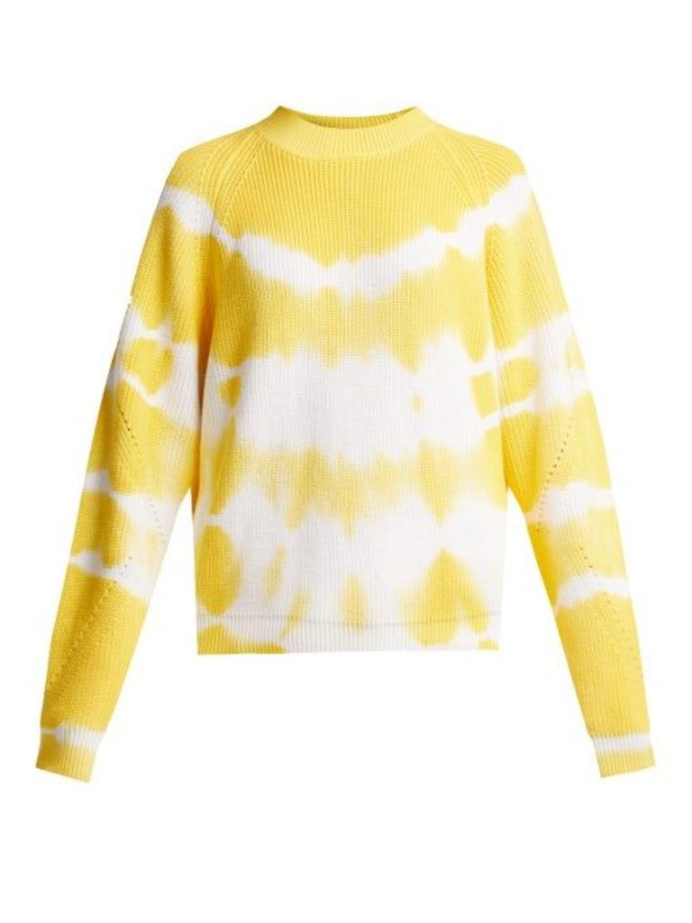 Msgm - Bleached Cotton Sweater - Womens - Yellow