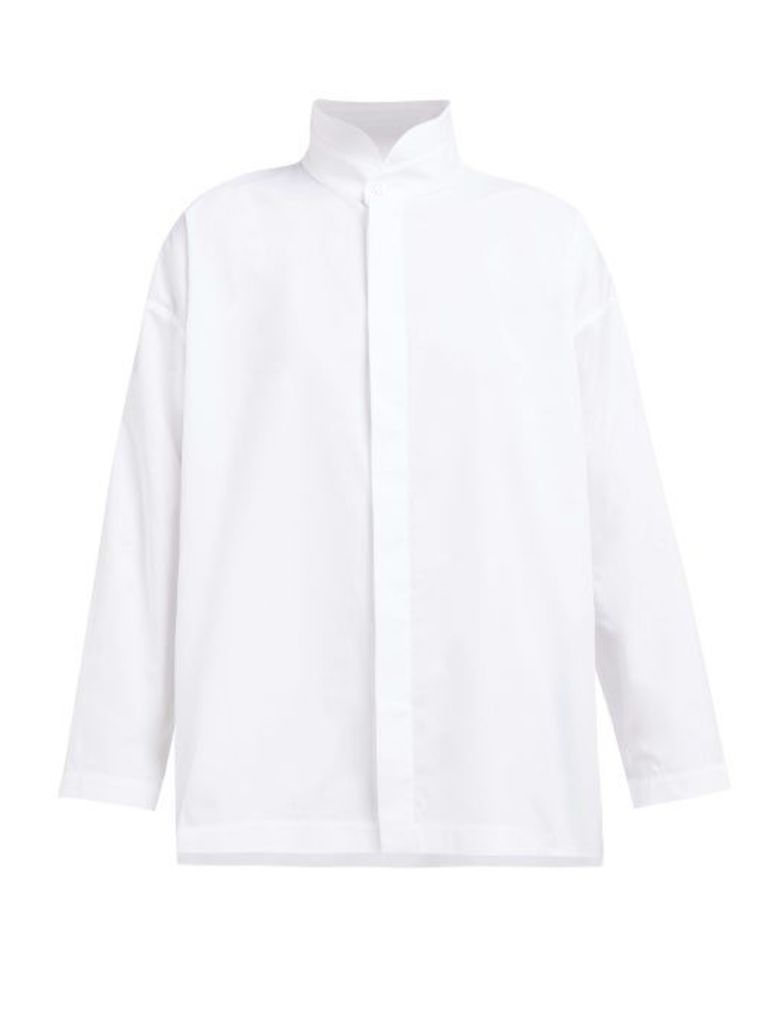 Eskandar - Oversized A-line Cotton-poplin Shirt - Womens - White