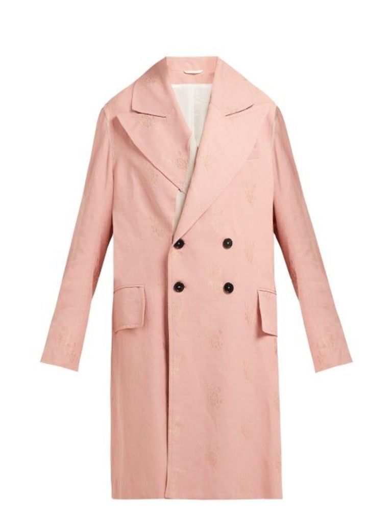 Ann Demeulemeester - Alexa Rose Jacquard Oversized Cotton Blend Coat - Womens - Pink