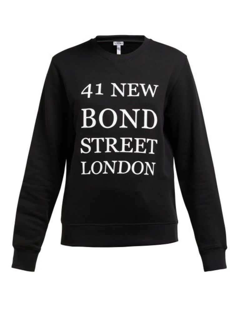 Loewe - 41 New Bond Street Print Cotton Sweatshirt - Womens - Black White