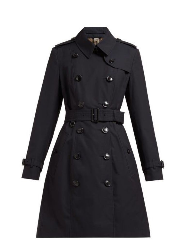 Burberry - Chelsea Double Breasted Cotton Trench Coat - Womens - Navy