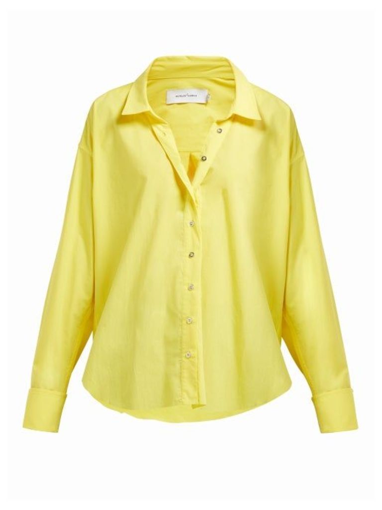 Marques'almeida - Cuff-ring Twisted-placket Cotton-poplin Shirt - Womens - Yellow