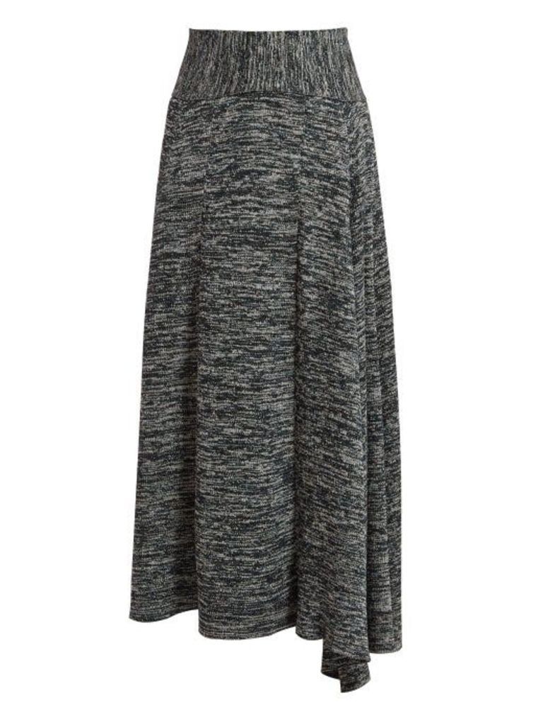Bottega Veneta - Melange Jersey Skirt - Womens - Grey Multi