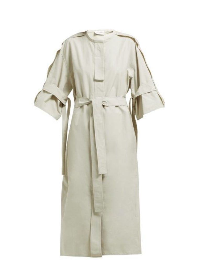 Lemaire - Belted Cotton Blend Dress - Womens - Light Grey