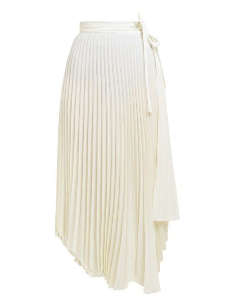 A.w.a.k.e. Mode - Stephanie Pleated Wrap Skirt - Womens - Ivory