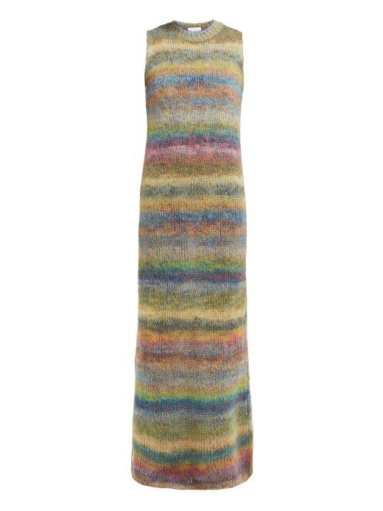 Raey - Striped Hand Painted Knitted Dress - Womens - Multi