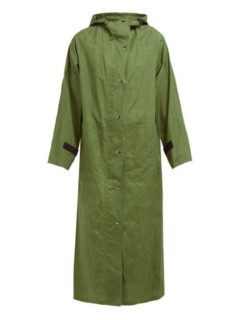 Kassl Editions - Parachut Hooded Cotton Raincoat - Womens - Green