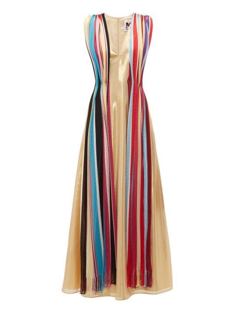 M Missoni - Vintage Scarf Silk Blend Lamé Maxi Dress - Womens - Multi