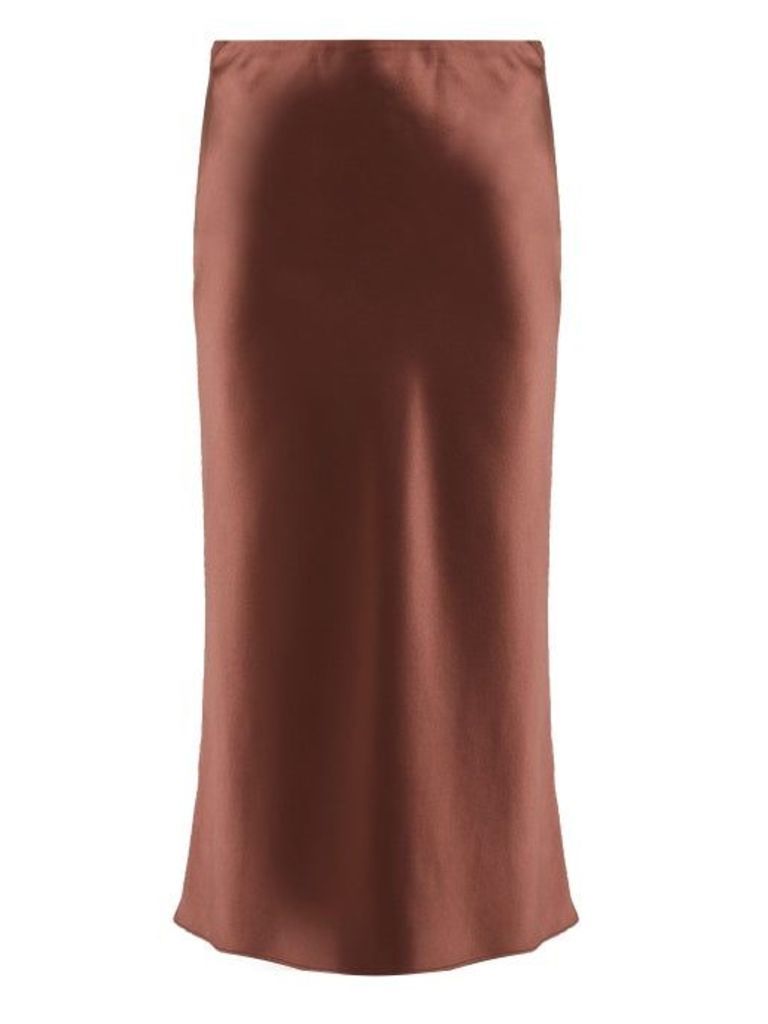 Joseph - Frances Satin Midi Skirt - Womens - Brown