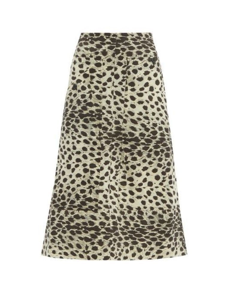 Sea - Leo Leopard Print Cotton Skirt - Womens - Leopard
