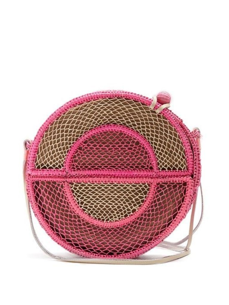 Sophie Anderson - Nilsa Circle Toquilla Straw Cross Body Bag - Womens - Pink Multi