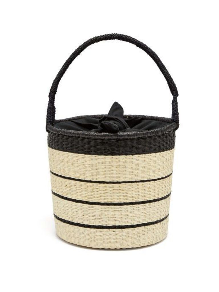 Sensi Studio - Striped Toquilla Straw Basket Bag - Womens - Black Multi