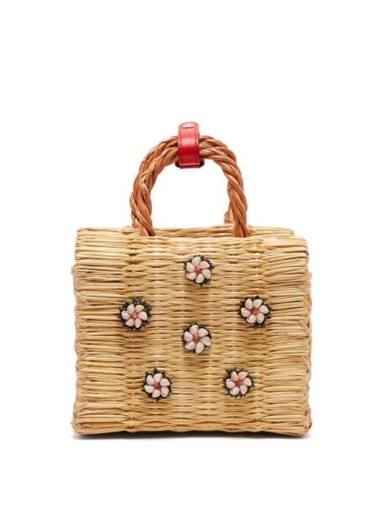 Heimat Atlantica - Shella Mini Reed Basket Bag - Womens - Cream Multi