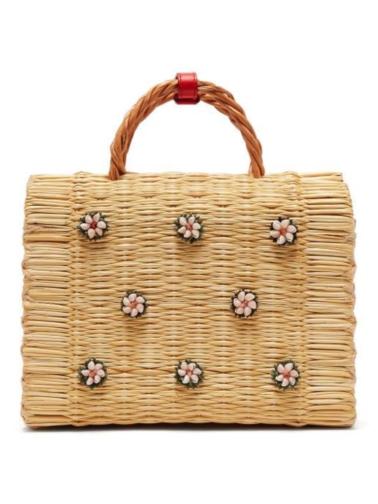 Heimat Atlantica - Shella Woven Basket Bag - Womens - Cream Multi