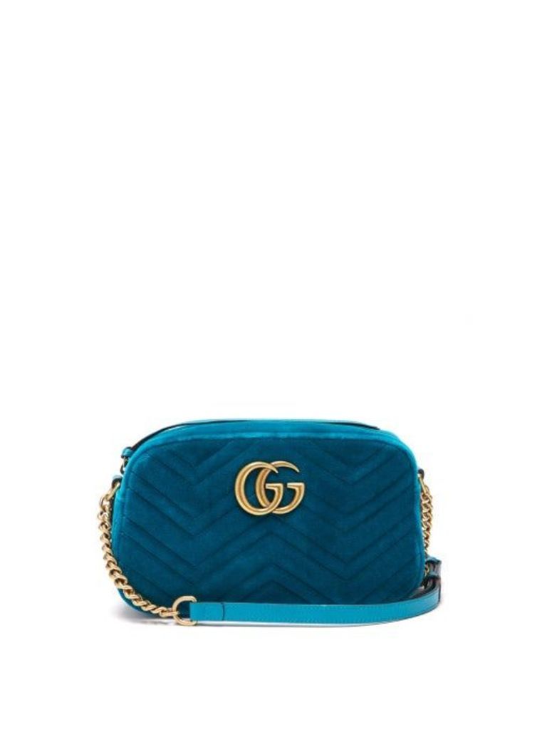 Gucci - Gg Marmont Quilted-velvet Cross-body Bag - Womens - Green