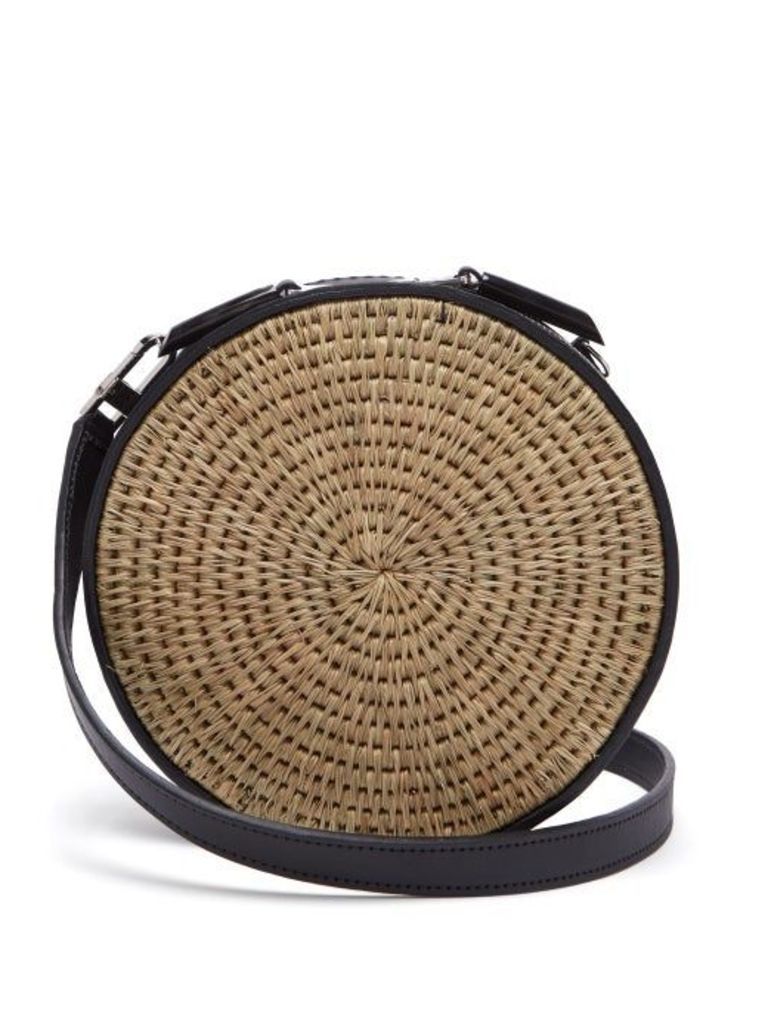 Khokho - Sindi Leather-trimmed Basket Bag - Womens - Black Cream